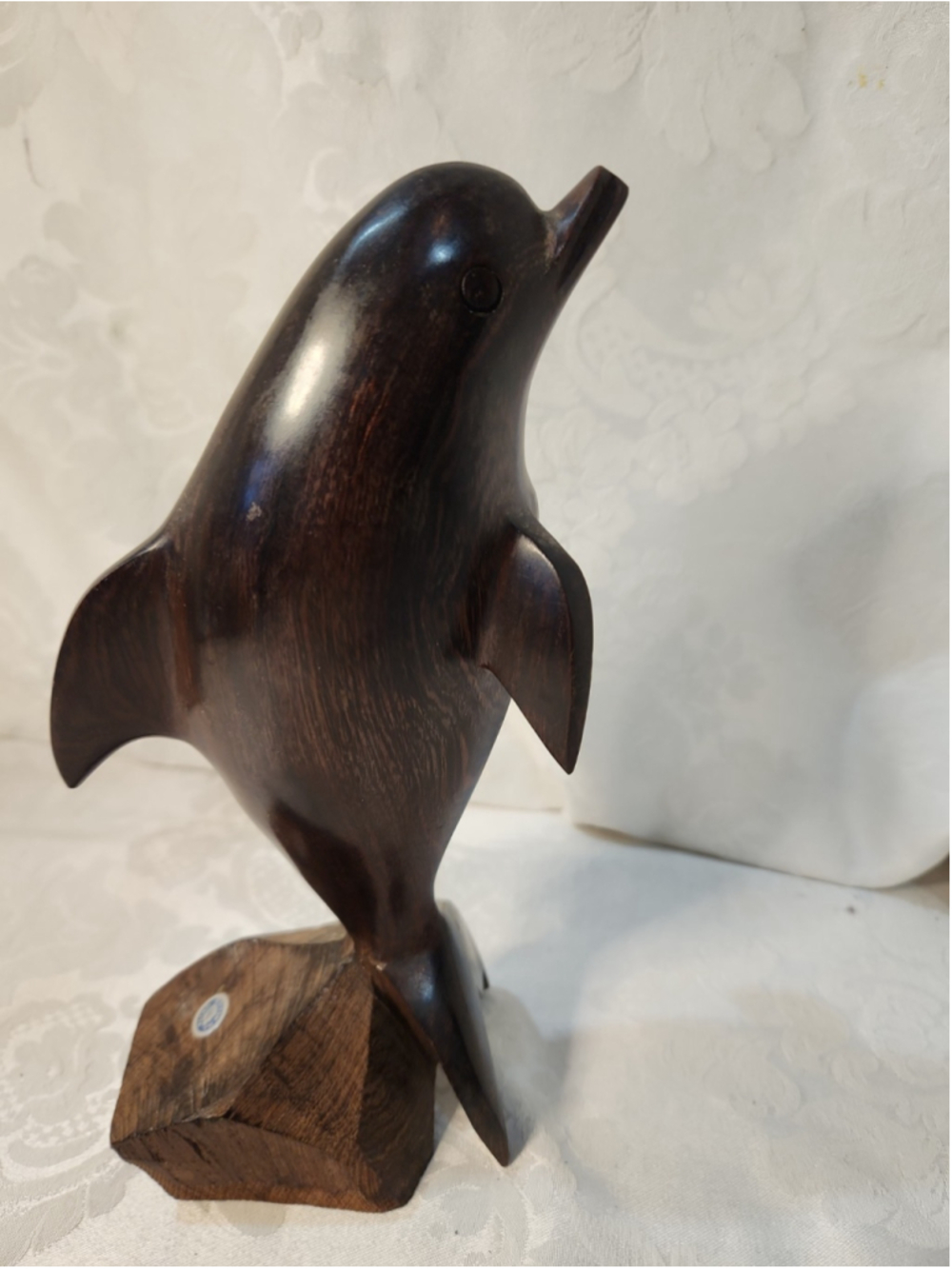 Ironwood Dolphin Figurine Sculpture 9 Inch Tall Coastal